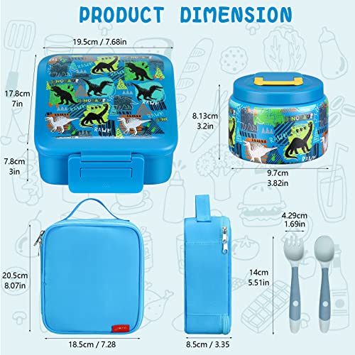 Bento Lunch Box with 8oz Soup Thermo, 5 Compartment, Thermo Food Jar and Lunch Bag X1732