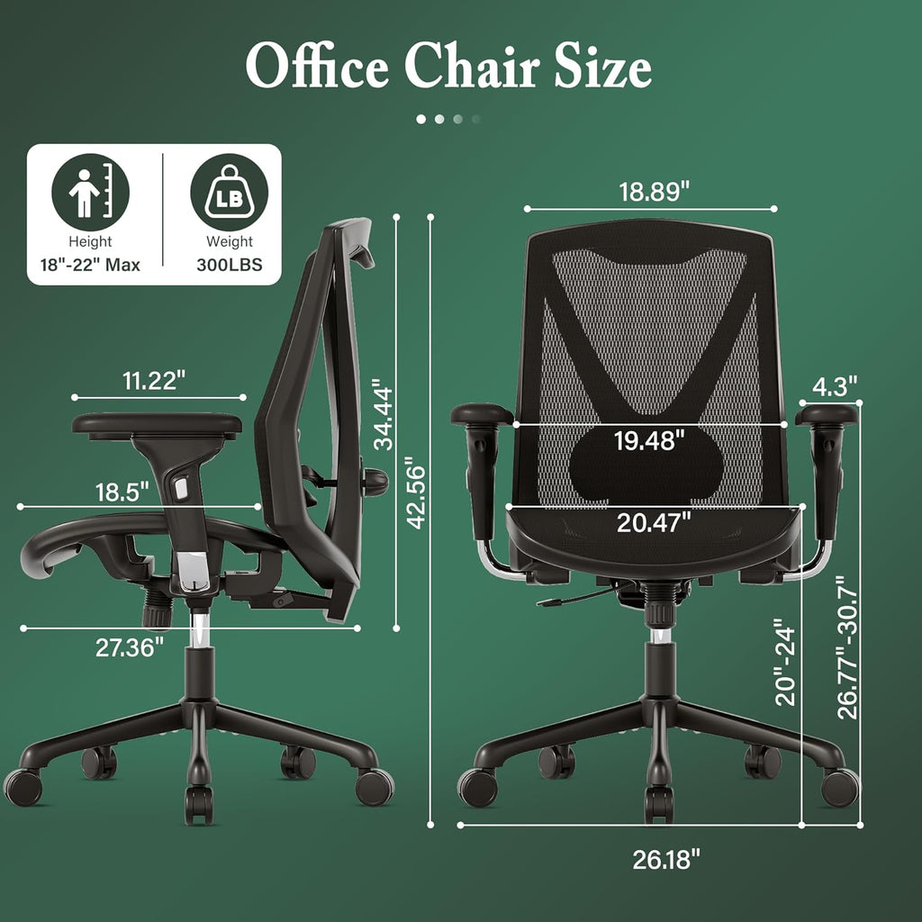 Executive Office Chair with Adjustable Lumbar Support and Swivel Mesh E79456