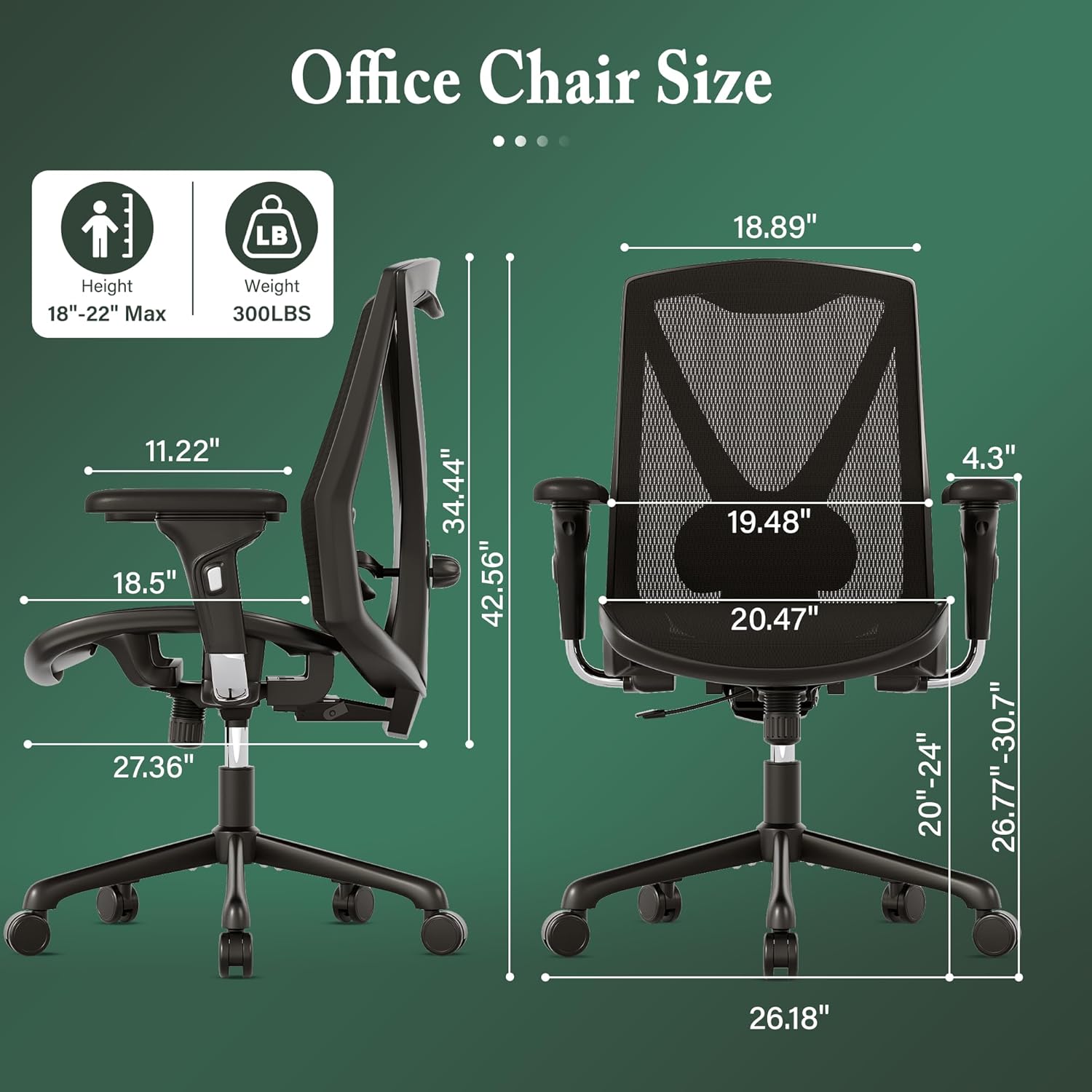 Executive Office Chair with Adjustable Lumbar Support and Swivel Mesh E79456