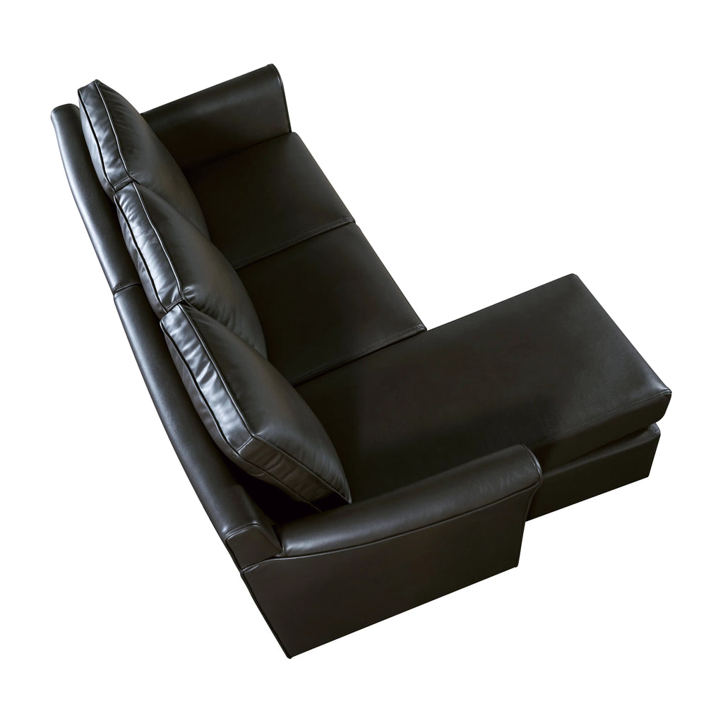 Dark Gray Faux Leather Sectional Sofa H5668