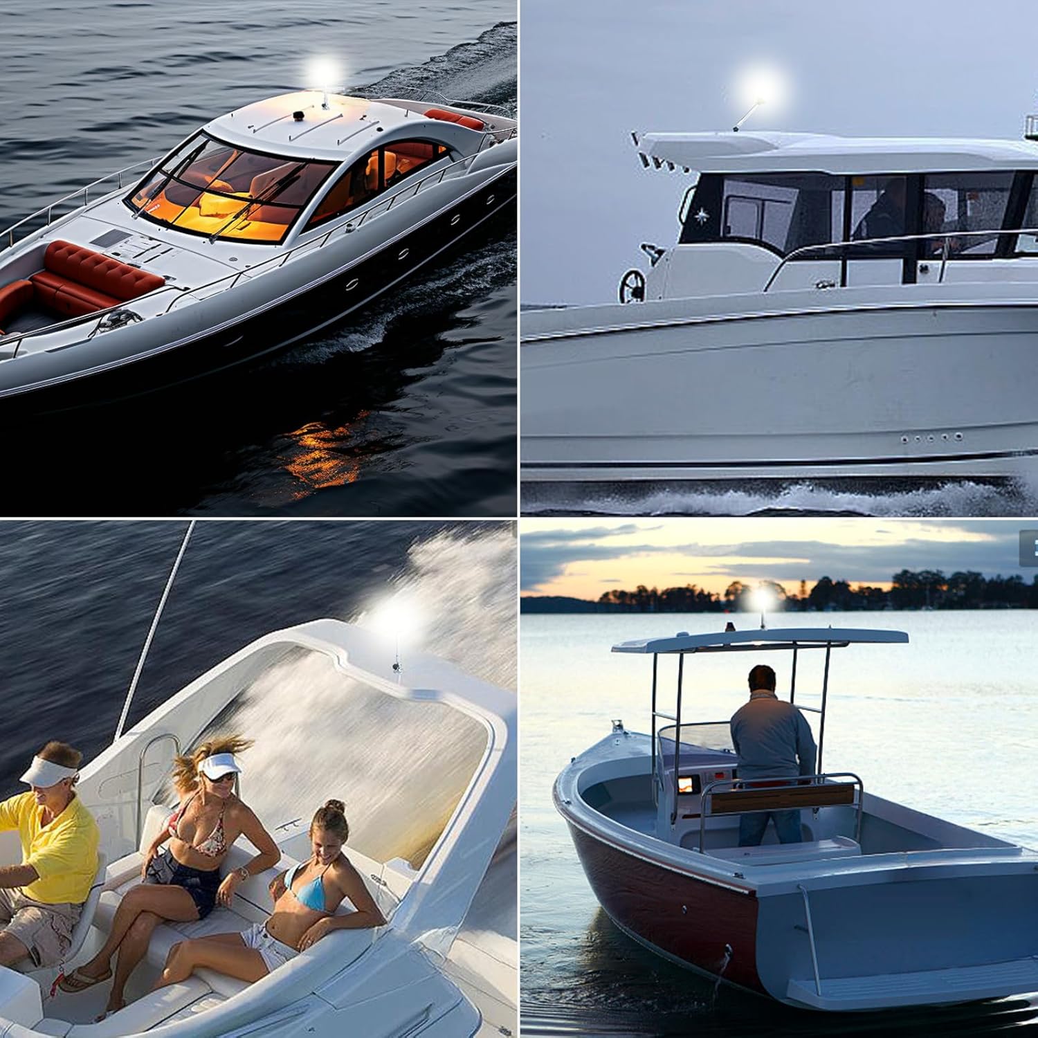 12 Inch LED Fold Down Boat Anchor Light Navigation Lamp Waterproof P8364