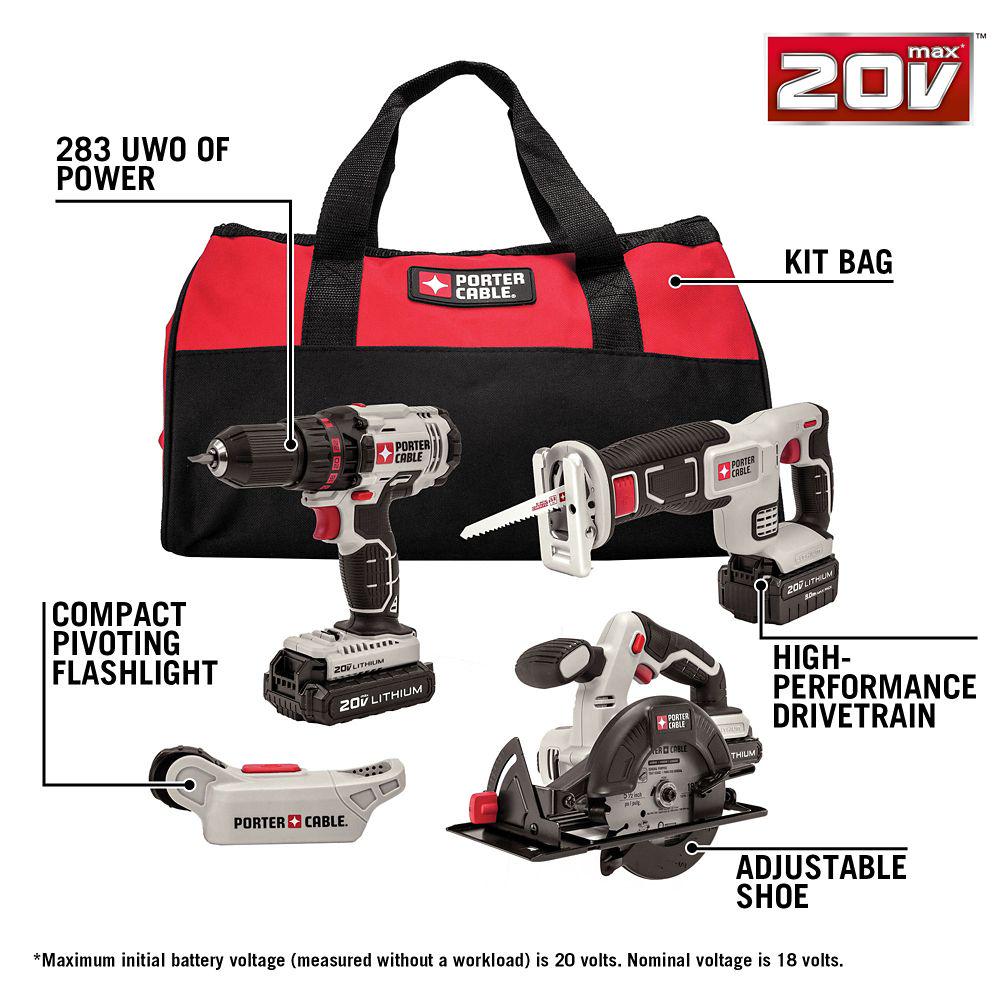 20V Drill/Driver and Saw Combo Kit, 4 pc. K26682