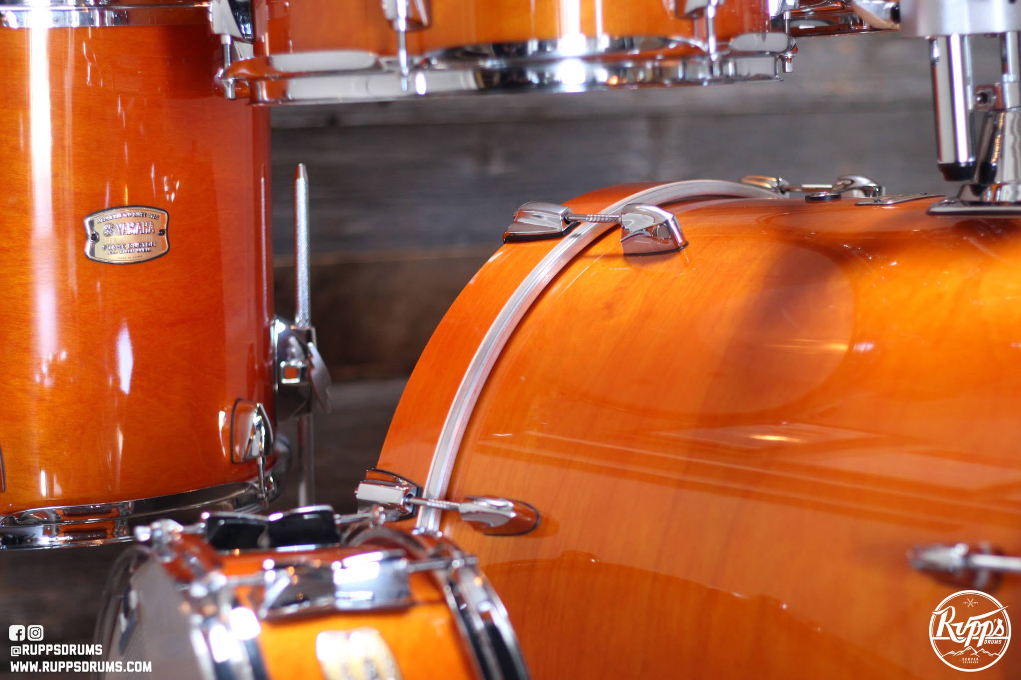 5-Piece Birch Shell Pack with 20x22 Bass Drum Honey Amber U711