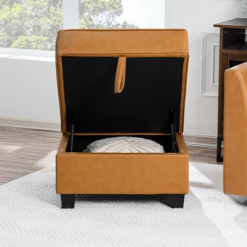 Caramel Square Ottoman Storage Footrest G732481