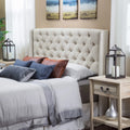 Beige Fabric Wingback Headboard G8223