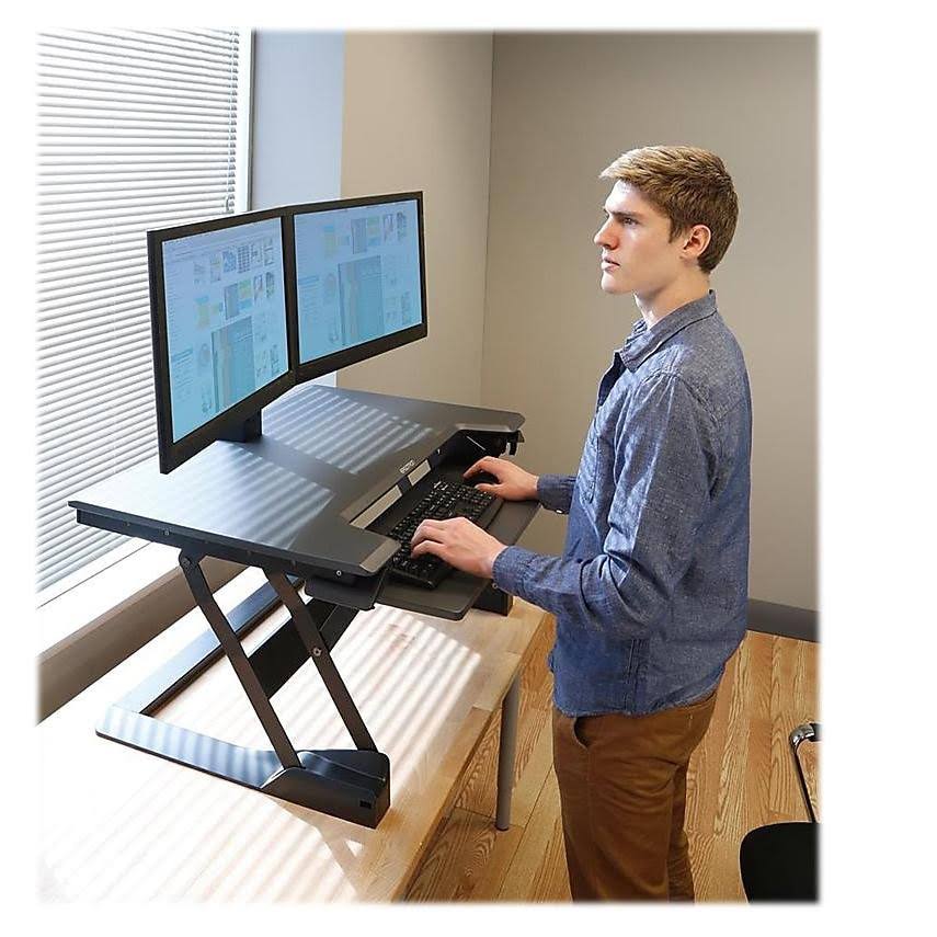 Black Sit-Stand Desktop Workstation E785