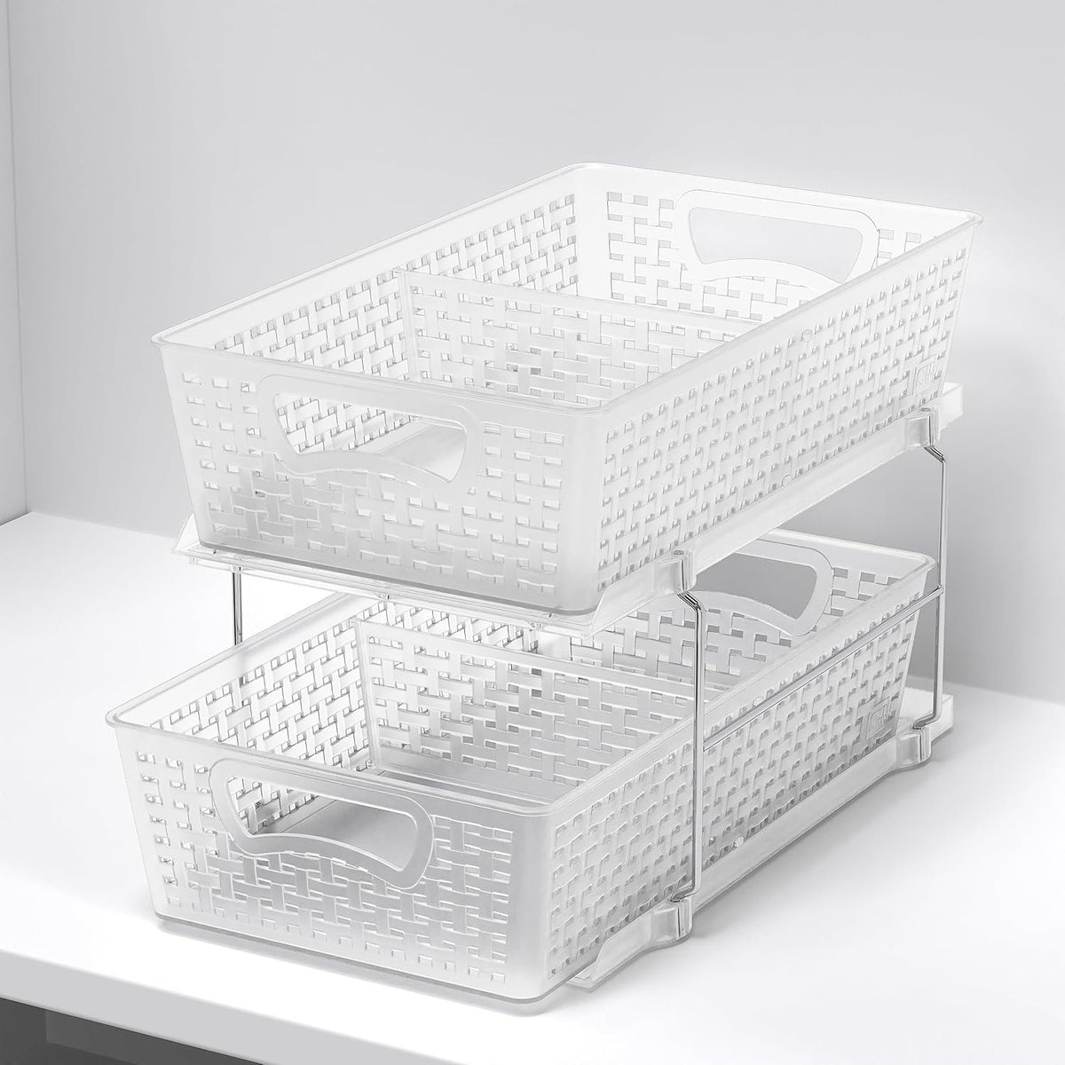 2 Tier Pull-Out Sliding Drawer Under-Sink Storage Organizer Tray O2684