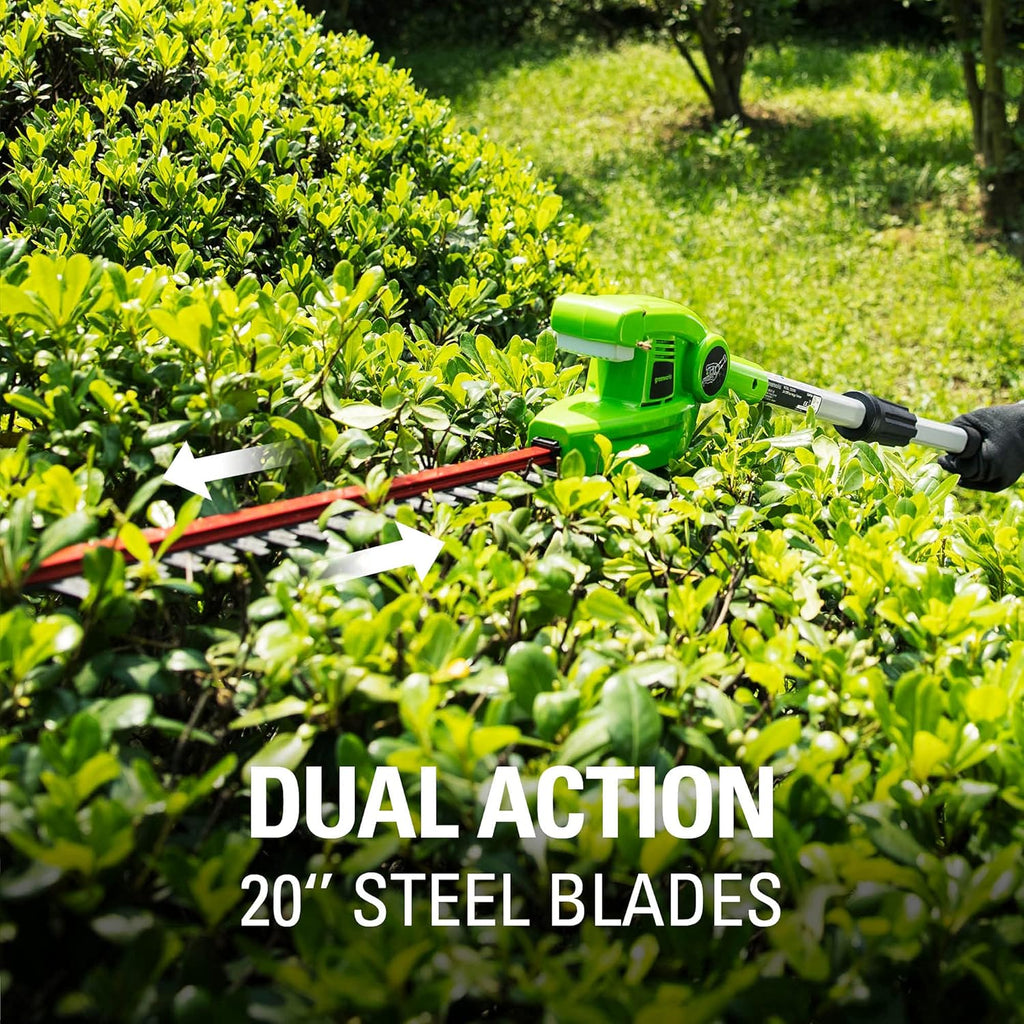 40V 20" Cordless Pole Hedge Trimmer with 2.0Ah Battery and Charger T5555