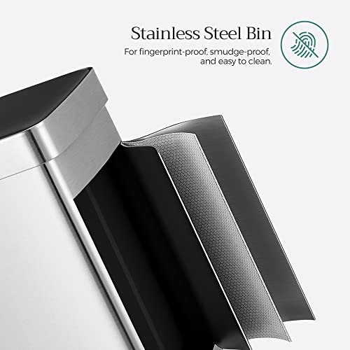 16 Gallons Dual Compartment Stainless Steel Trash Can U6077