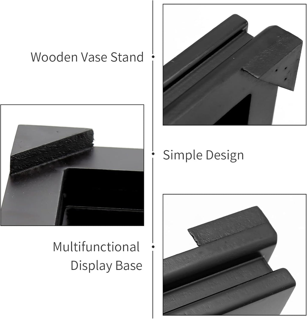 Square Wood Display Stand 6.7" W x 6.7" D x 1.7" H (Black) D2336