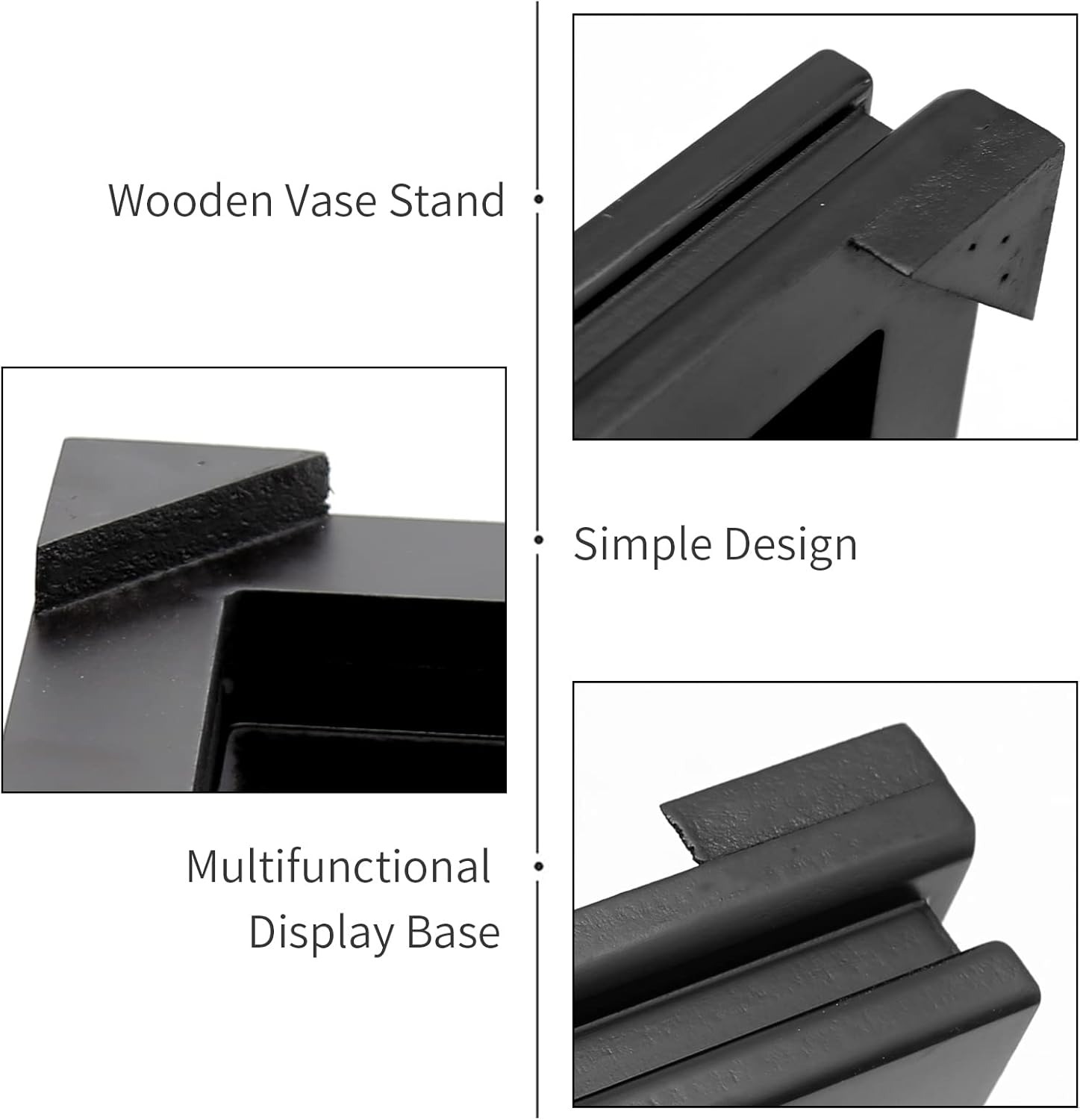 Square Wood Display Stand 6.7" W x 6.7" D x 1.7" H (Black) D2336