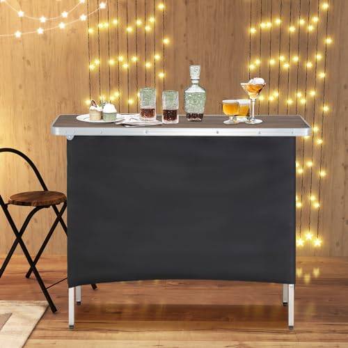 Brown Portable Bar Table with Carrying Bag X646
