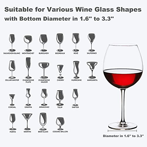 Black 4 Pack Plastic Wine Glass Rack with 4 Coasters B212