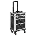Red Rolling Makeup Train Case with 4 Removable Wheels & 2 Sliding Drawers T19995