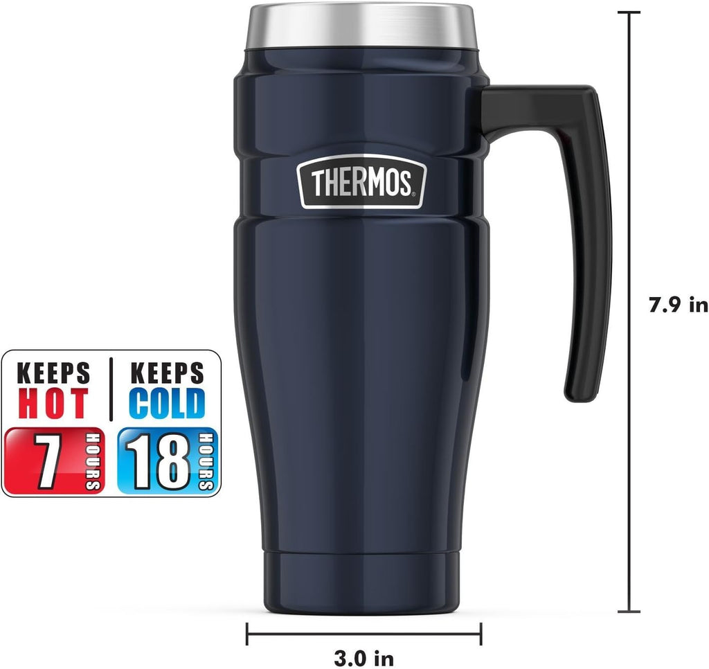 16 Ounce Blue Stainless Steel Travel Mug V78526