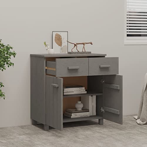 Light Gray Solid Wood Pine Sideboard Q84200
