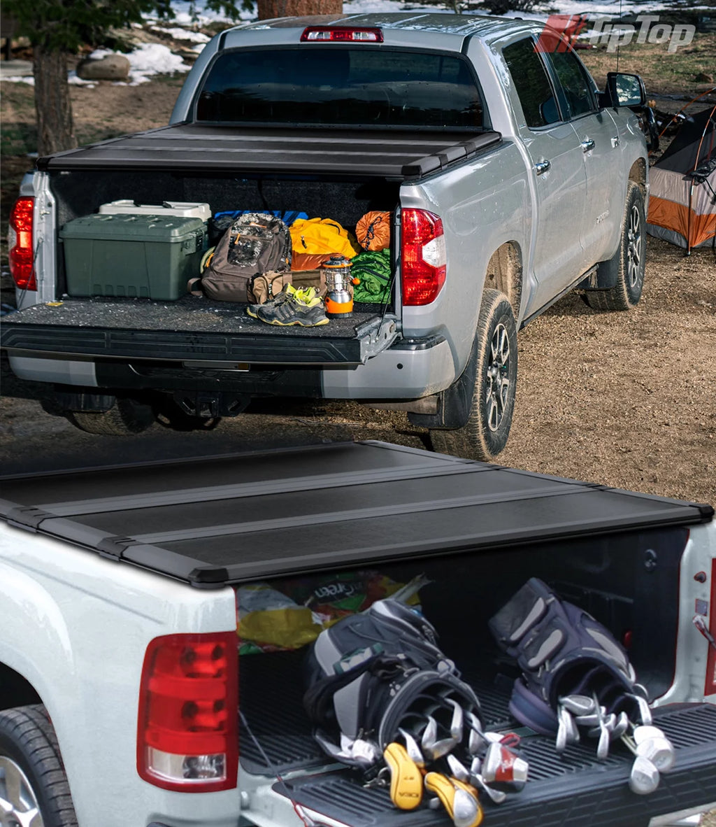 Tri-Fold Hard Tonneau Cover Truck Bed FRP for 2007-2023 CHEVY Silverado 1500 & GMC Sierra 1500 with 6.6ft Bed (78.9") W7078