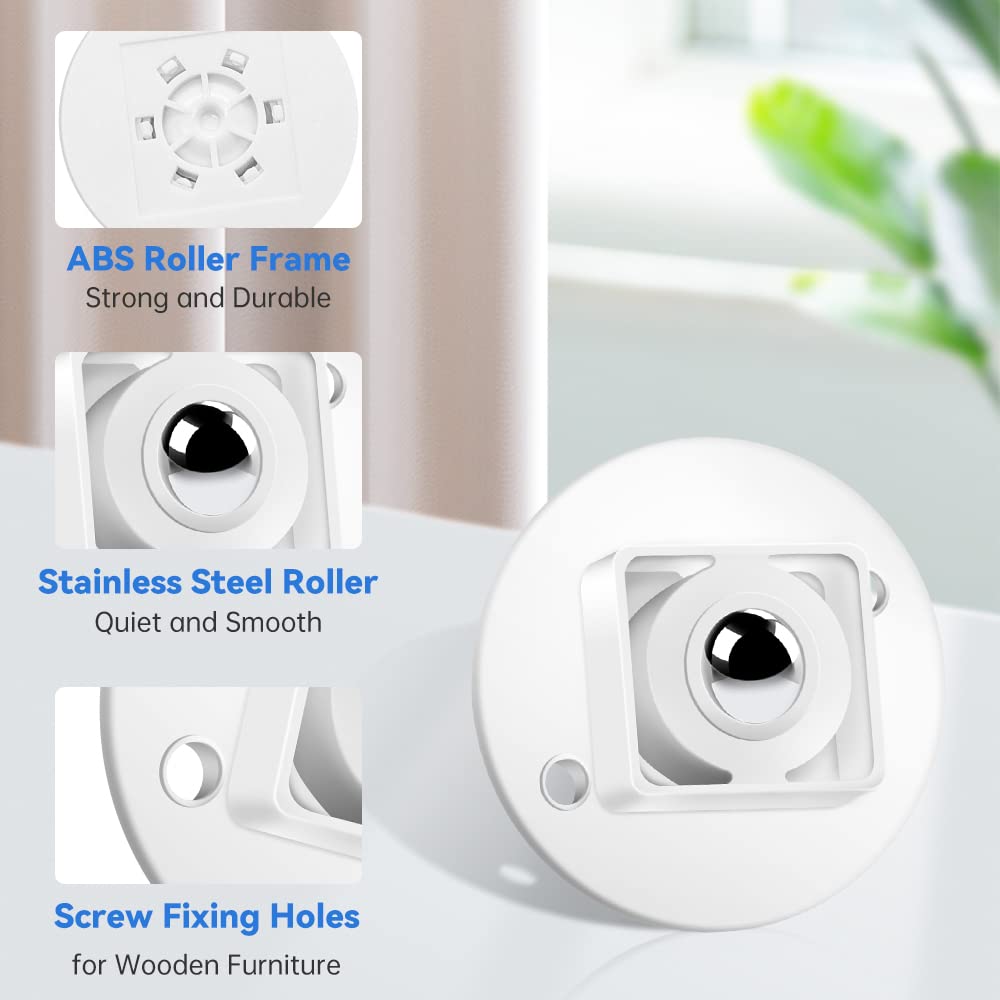 16 Pcs Self Adhesive Stainless Steel Swivel Caster Wheels R7296