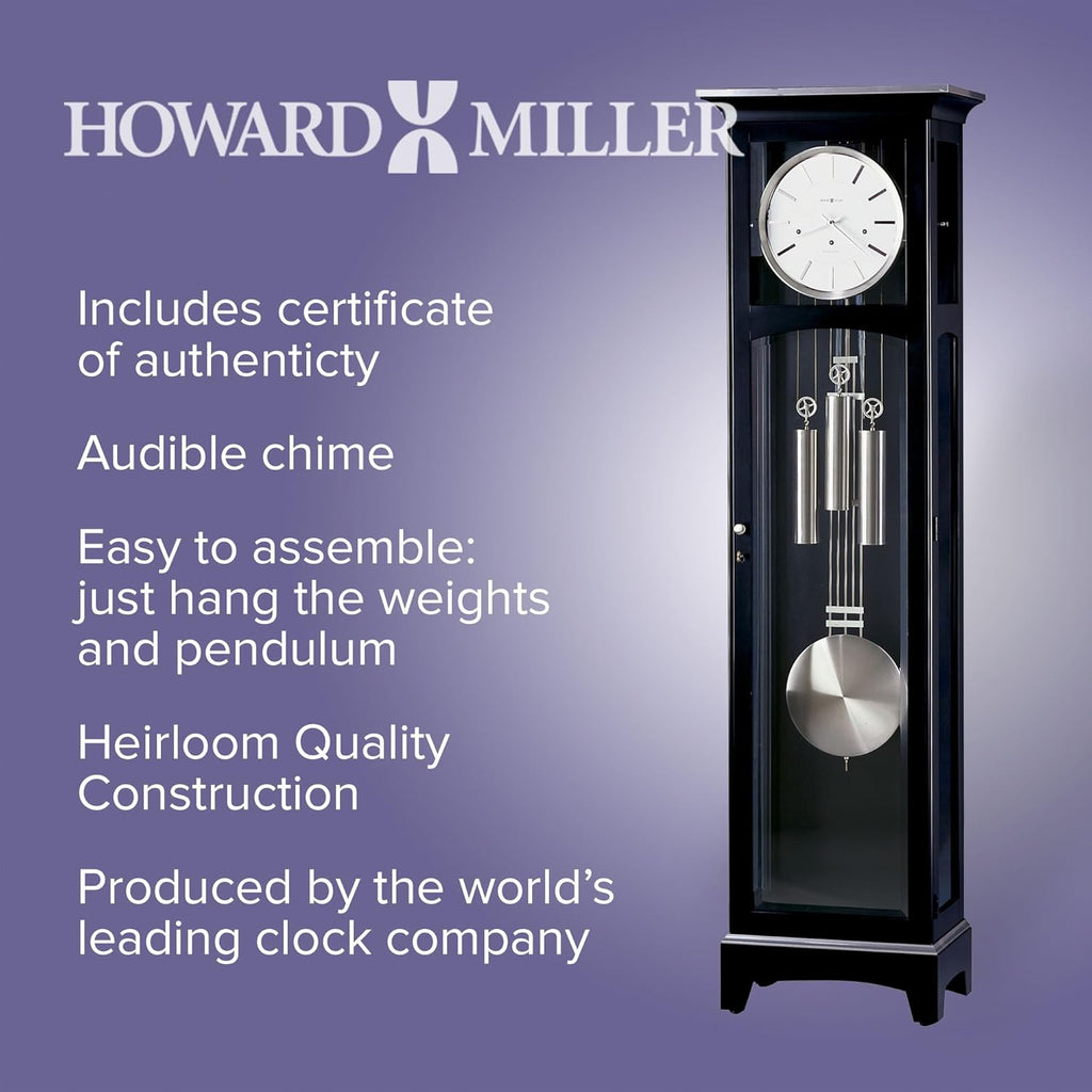 Black Satin Finish Floor Clock Z557626
