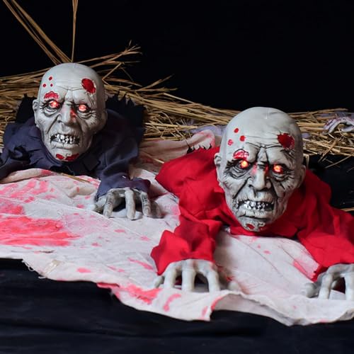 Halloween Zombie Groundbreaker Decoration with Scary Sound Glowing Eyes U24409