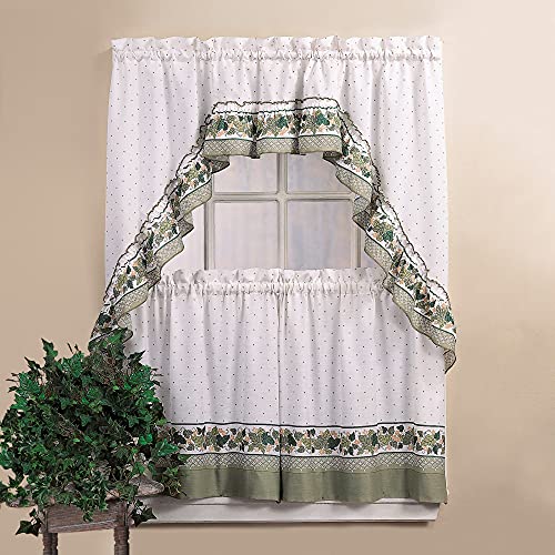Cottage Ivy Country Curtain Tier And Swag Set, Multi, 56-Inch X 36-Inch G869