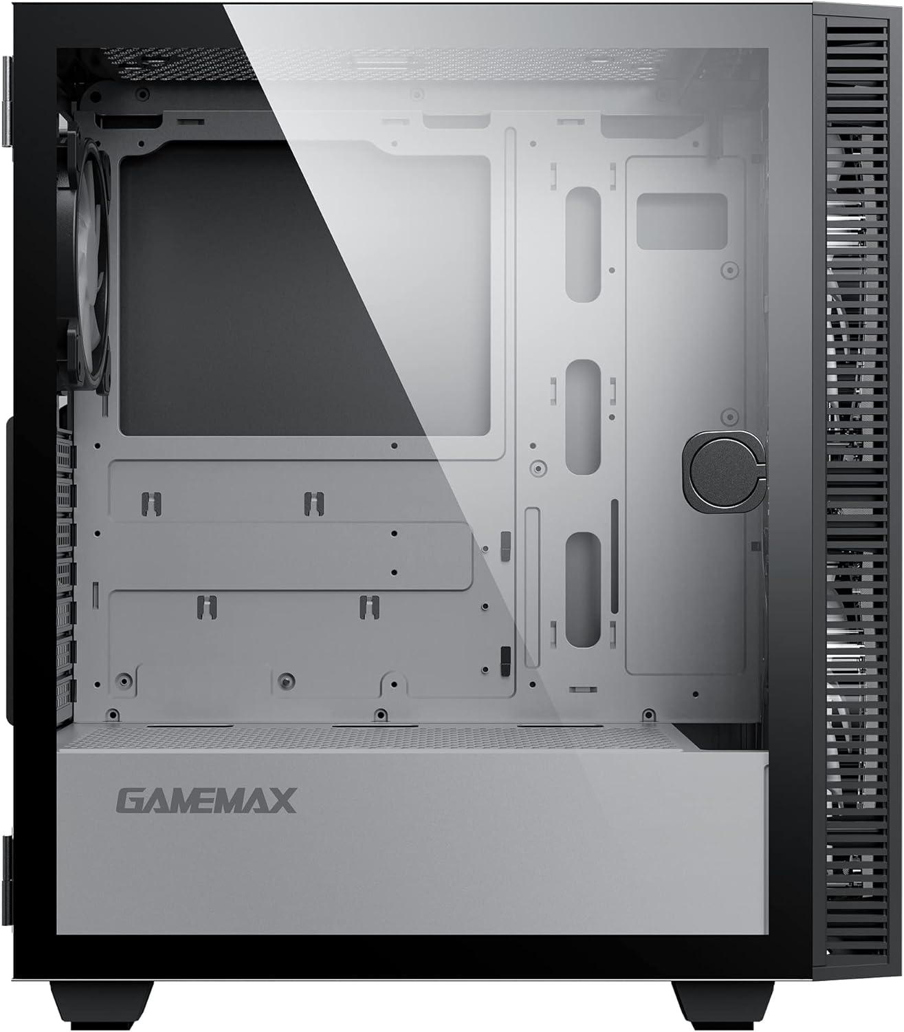 Black Mid-Tower ATX ARGB PC Gaming Case with Tempered Glass Side Panel H21223