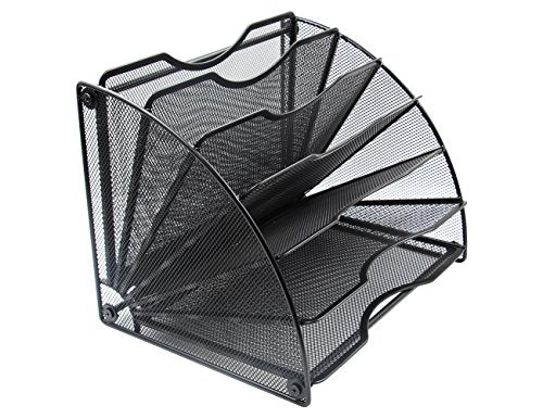 Black Mesh 6 Slots Desktop File Organizer L84926