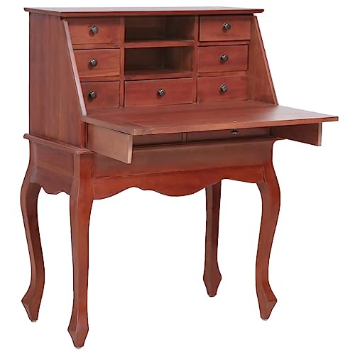Brown Solid Wood Secretary Desk with Flip Top B862