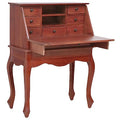 Brown Solid Wood Secretary Desk with Flip Top B862