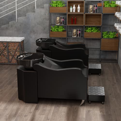 Shampoo Backwash Unit with Large Porcelain Bowl Salon Sink Hair Wash Chair Shampoo Station K56230