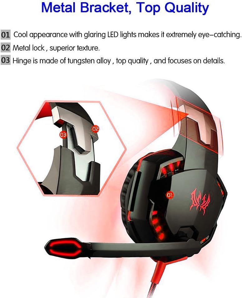 Comfortable 3.5mm Stereo Over-Ear Headphone Headband with LED Lighting E67221
