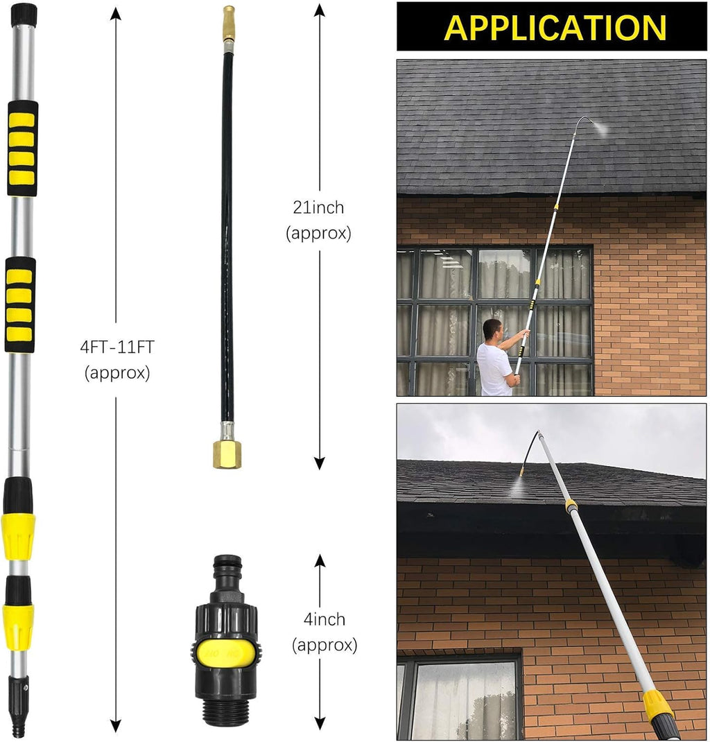 12FT Telescoping Gutter Cleaning Wand Kit Pack of 2 T5237