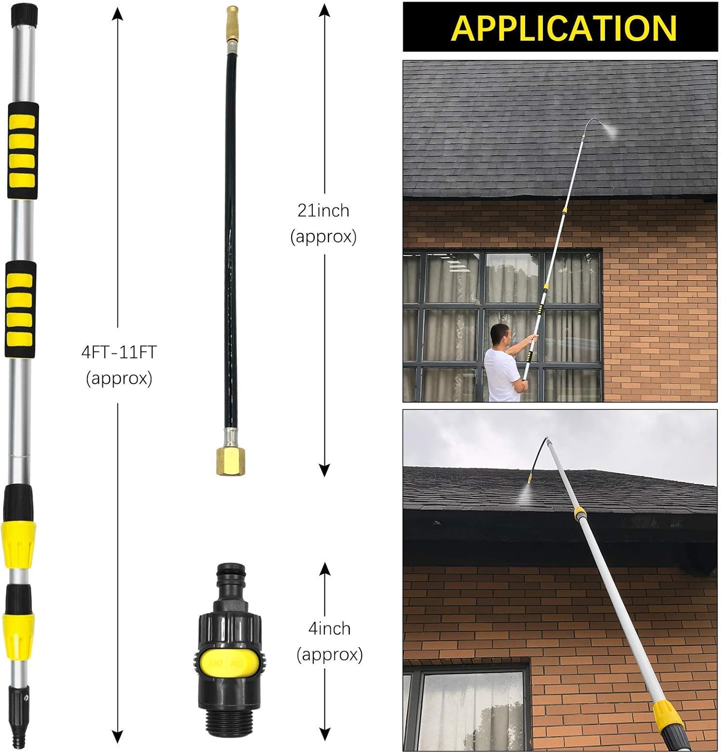 12FT Telescoping Gutter Cleaning Wand Kit Pack of 2 T5237