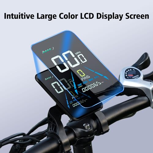 20" Fat Tire Step-Thru Electric Bike with 48V 15AH Removable Battery, 7-Speed Y45447