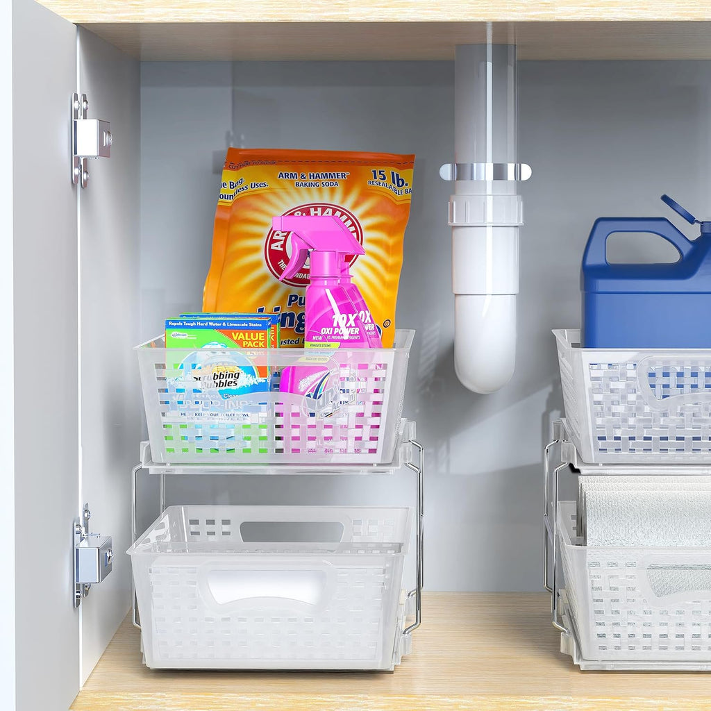 2 Tier Pull-Out Sliding Drawer Under-Sink Storage Organizer Tray O2684