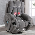 Light Gray Power Lift Recliner Chair with Massage and Heat R131598