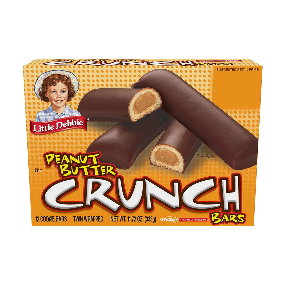 Peanut Butter Crunch Bars, 11.72 Oz Box, 6 Twin Wrapped Cookies, 12 Count B38408