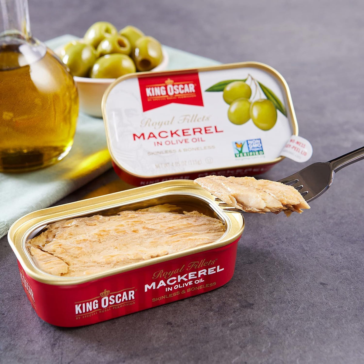 Skinless & Boneless Mackerel Fillets in Olive Oil, 4.05-Ounce Cans (Pack of 1) H45671