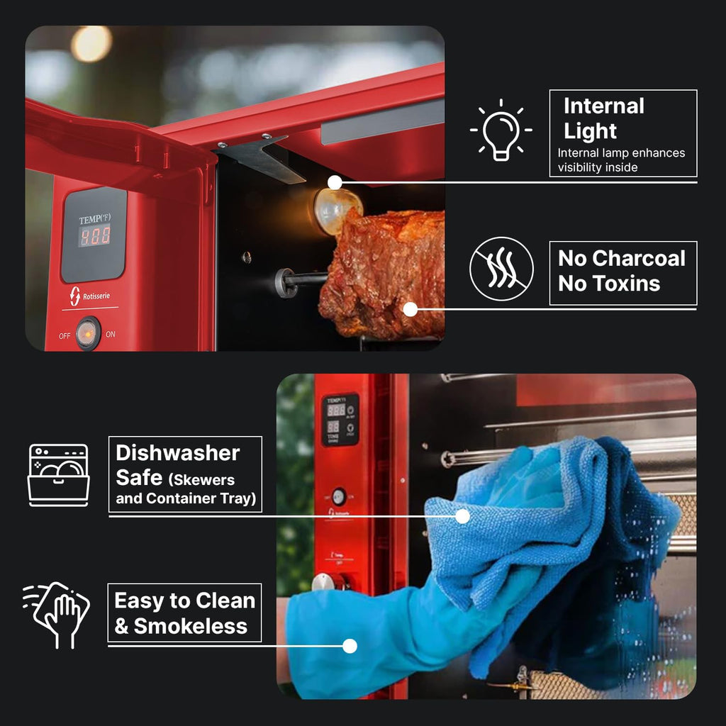 Gas Rotisserie Oven Grill Roaster with Auto Rotating Skewers S625