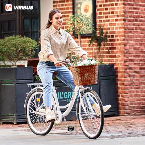 24 26 inch 1 Speed Step Through Cruiser Bike with Basket P59753