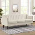 3 Seats Velvet Upholstered Sofa with Wooden Frame and Wood Legs P675