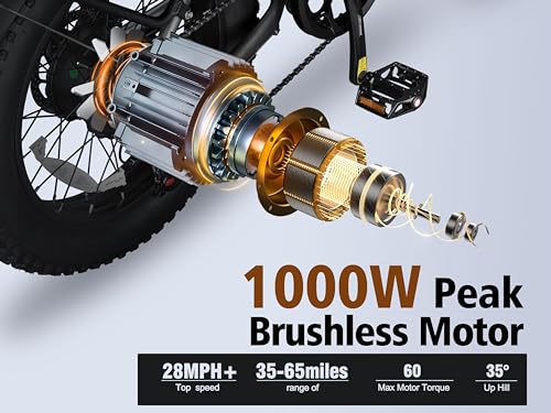 20" Fat Tire Step-Thru Electric Bike with 48V 15AH Removable Battery, 7-Speed Y45447