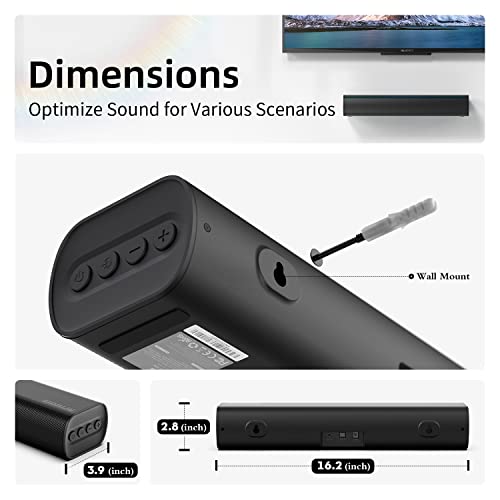 16-inch Bluetooth Sound Bar with Remote Control W125551