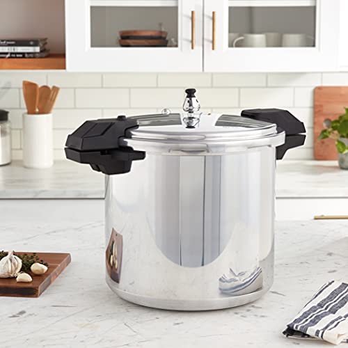 Polished Aluminum 22-Quart Pressure Cooker T3073