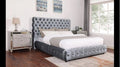Gray Fabric Queen Size Bed and Nightstand Set W8924