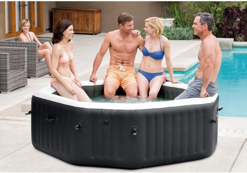 79" X 28" Inflatable Hot Tub Set with Cover, 4-Person Z45722