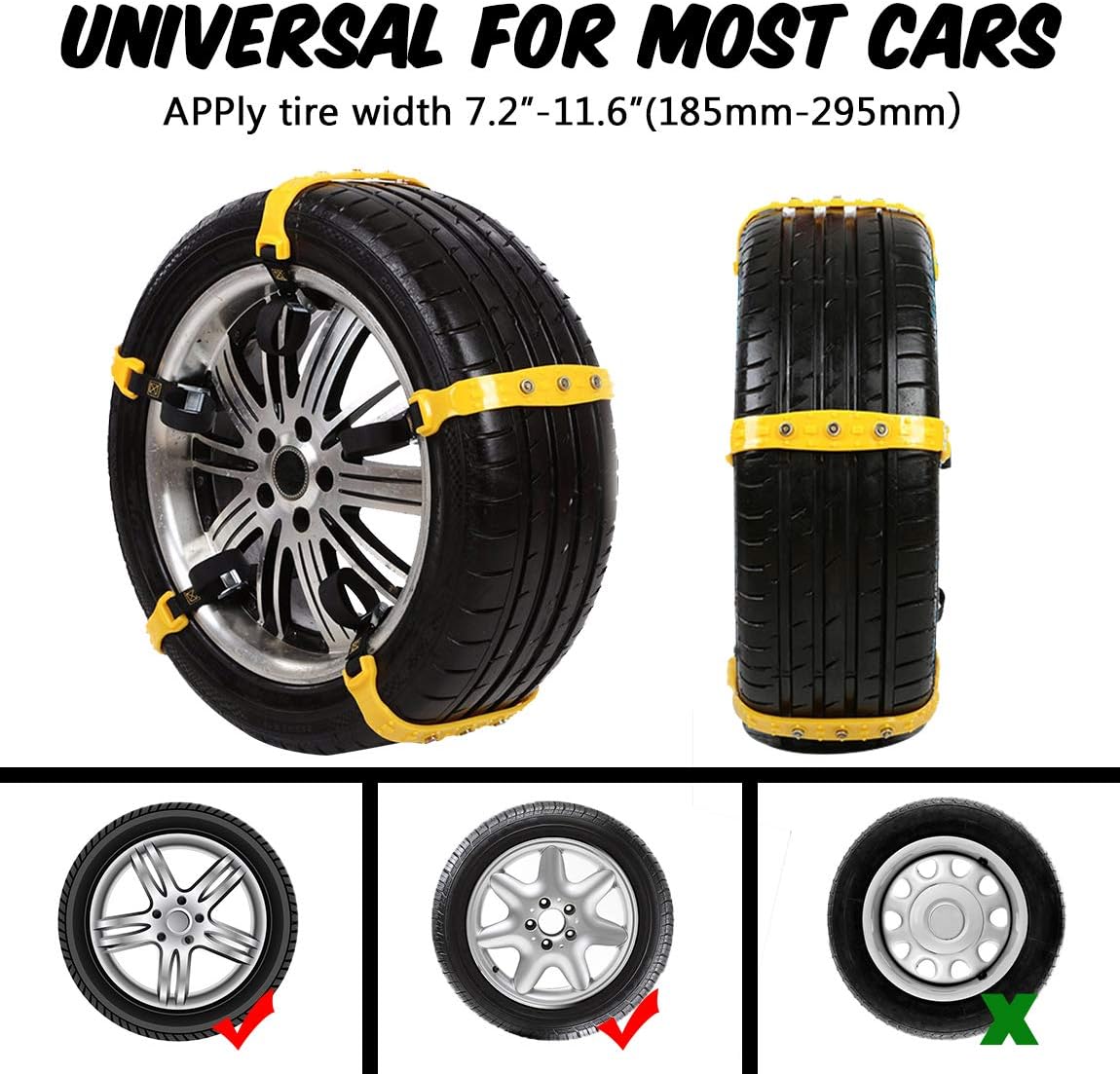 10 Pcs Car Tire Chains for Snow Ice Mud U783997