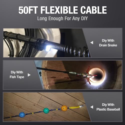 50FT Dual Lens Sewer Camera with Light L7095