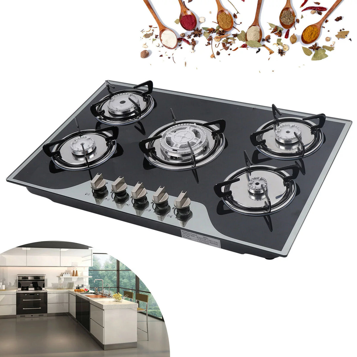 30"x20" 5 Burners Built-in Gas Cooktop Y70161