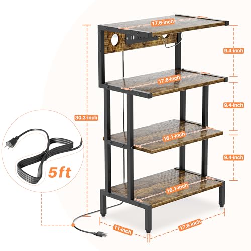 4-Tier Game Console Stand with Storage Shelves C35697